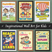 Cartoon Groei Positieve Inspirerende Citat Kinderk Poster