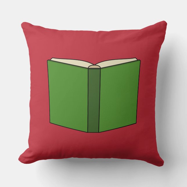 Cartoon Groen Boek Kussen (Voorkant)