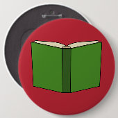 Cartoon Groen Boek Ronde Button 6,0 Cm (Voorkant /achterkant)