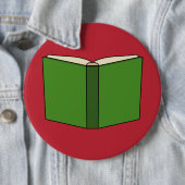Cartoon Groen Boek Ronde Button 6,0 Cm (In situ)