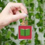 Cartoon Groen Boek Sleutelhanger (Hand)