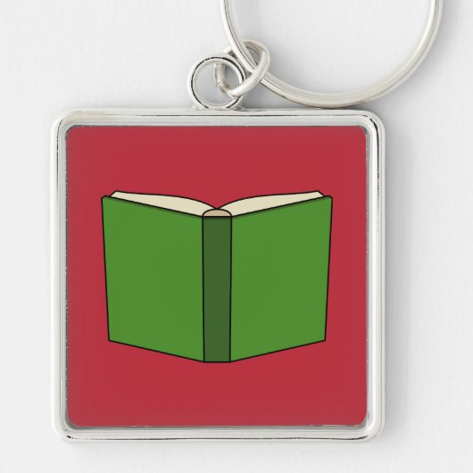 Cartoon Groen Boek Sleutelhanger (Voorkant)