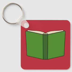 Cartoon groen boek sleutelhanger