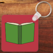 Cartoon groen boek sleutelhanger (Achterkant)