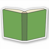 Cartoon Groen Boek Sticker (Voorkant)