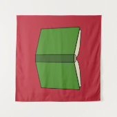 Cartoon Groen Boek Wandkleed (Voorkant (horizontaal))
