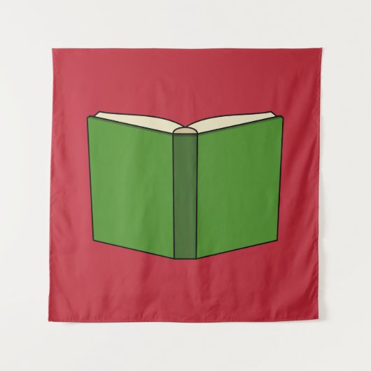 Cartoon Groen Boek Wandkleed (Voorkant)