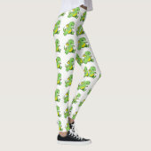 Cartoon groene draak op zijn achterpoten leggings (Rechts)