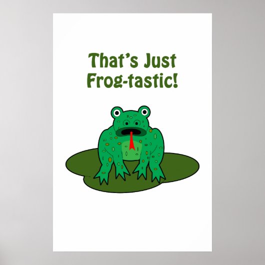 Cartoon groene kikker Dat is gewoon kikker-tastisc Poster (Voorkant)