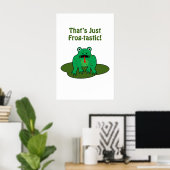 Cartoon groene kikker Dat is gewoon kikker-tastisc Poster (Thuiskantoor)