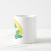 Cartoon groene kikker op lantaarnpad koffiemok (Center)