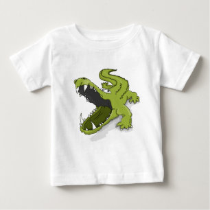Cartoon groene krokodillenalligator mond open
