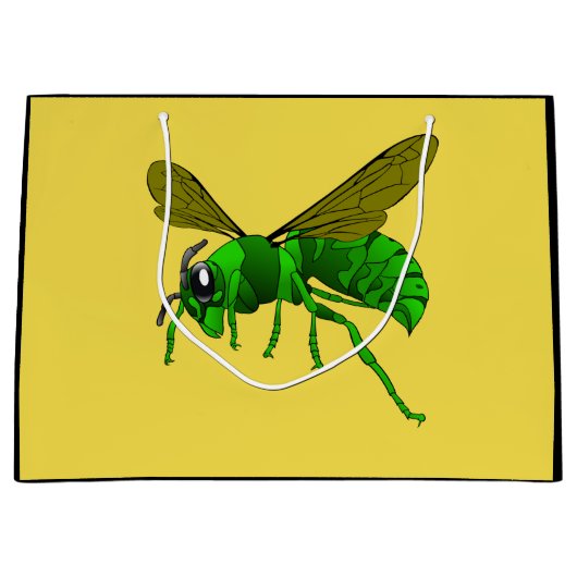 Cartoon, groene wesp en wesp van limoen groot cadeauzakje (Voorkant)