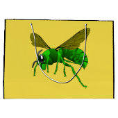 Cartoon, groene wesp en wesp van limoen groot cadeauzakje (Achterkant)