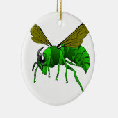 Cartoon, groene wesp en wesp van limoen keramisch ornament (Rechts)