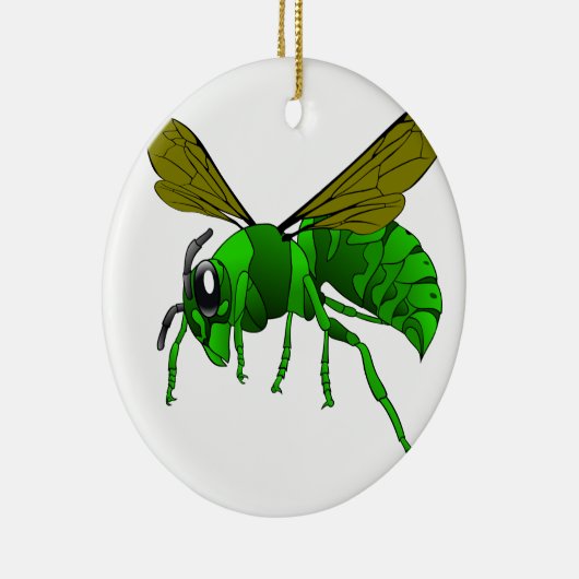 Cartoon, groene wesp en wesp van limoen keramisch ornament (Rechts)