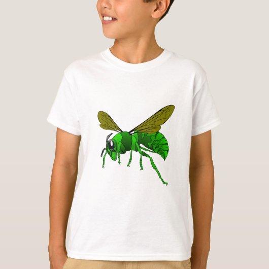 Cartoon, groene wesp en wesp van limoen t-shirt (Voorkant)