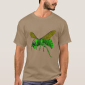 Cartoon, groene wesp en wesp van limoen t-shirt (Voorkant)