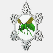 Cartoon, groene wesp en wesp van limoen tin sneeuwvlok ornament (Rechts)