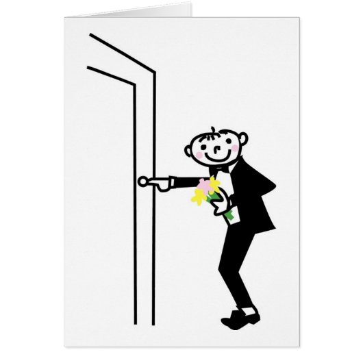 Cartoon Groom Rings Doorbell (Voorkant)