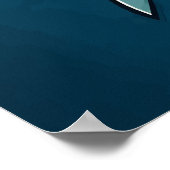 Cartoon Grote Witte Haai – Ocean Predator Art Poster (Hoek)