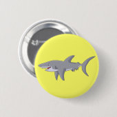 Cartoon Grote witte haai Ronde Button 5,7 Cm (Voorkant /achterkant)