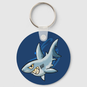 Cartoon Grote witte haai Sleutelhanger
