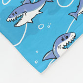 Cartoon Grote witte haaien Fleece Deken (Hoek)