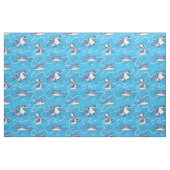 Cartoon Grote witte haaien Stof (Fat Quarter)