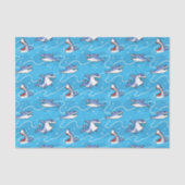 Cartoon Grote witte haaien Tissuepapier (Voorkant)