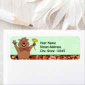 Cartoon Groundhog Etiket (Insitu)