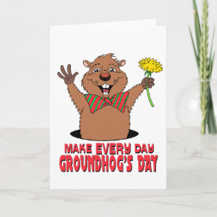 Cartoon Groundhog Kaart