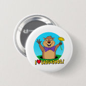Cartoon Groundhog Ronde Button 5,7 Cm (Voorkant /achterkant)