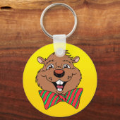 Cartoon Groundhog Sleutelhanger (Voorkant)