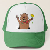 Cartoon Groundhog Trucker Pet (Voorkant)