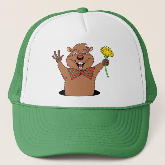 Cartoon Groundhog Trucker Pet (Voorkant)