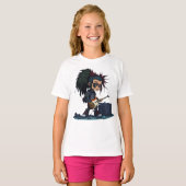 Cartoon Grunge Punk Rock en Roll Guitar Amp Cool T-shirt (Voorkant volledig)