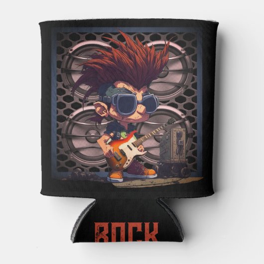 Cartoon Grunge Punk Rock & Roll Guitar Speaker Amp Blikjeskoeler (Voorkant)