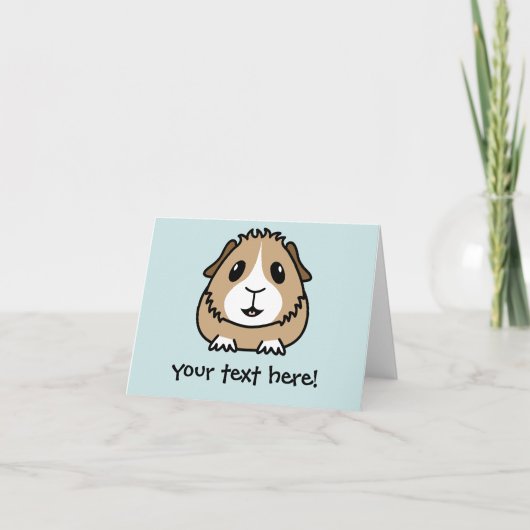 Cartoon Guinea Pig Greetings Card Kaart (Voorkant)