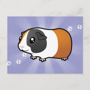 Cartoon Guinee Pig (glad haar) Briefkaart