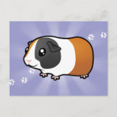 Cartoon Guinee Pig (glad haar) Briefkaart (Voorkant)