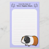 Cartoon Guinee Pig (glad haar) Briefpapier (Voorkant)