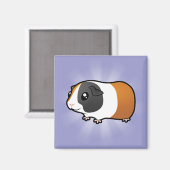 Cartoon Guinee Pig (glad haar) Magneet (Voorkant / Achterkant)