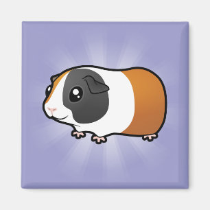 Cartoon Guinee Pig (glad haar) Magneet
