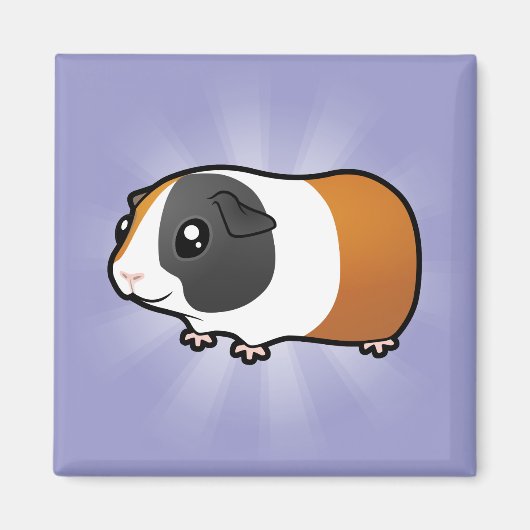 Cartoon Guinee Pig (glad haar) Magneet (Voorkant)