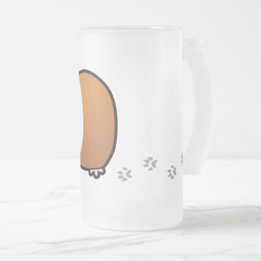 Cartoon Guinee Pig (glad haar) Matglas Bierpul (Voorkant rechts)