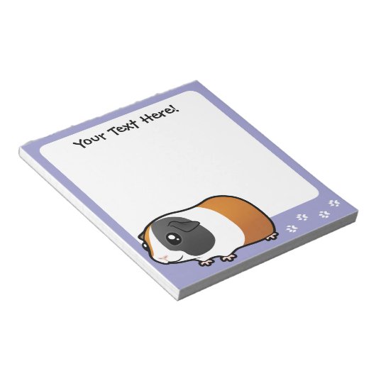 Cartoon Guinee Pig (glad haar) Notitieblok (Schuin)