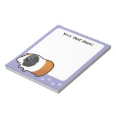 Cartoon Guinee Pig (glad haar) Notitieblok (Linkerzijde)