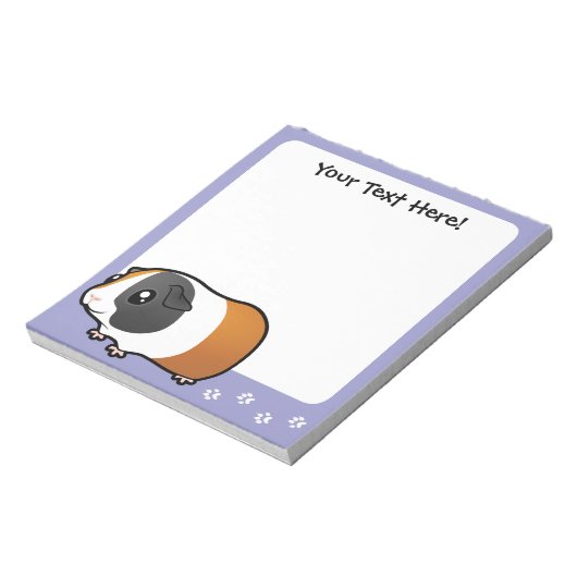 Cartoon Guinee Pig (glad haar) Notitieblok (Linkerzijde)