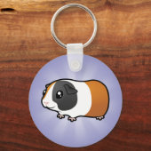 Cartoon Guinee Pig (glad haar) Sleutelhanger (Voorkant)